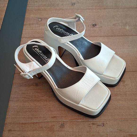 l'Intervalle "Valtos" White Leather Platform Block Heel Mary Jane (EU 38/US 8) - Picture 3 of 8